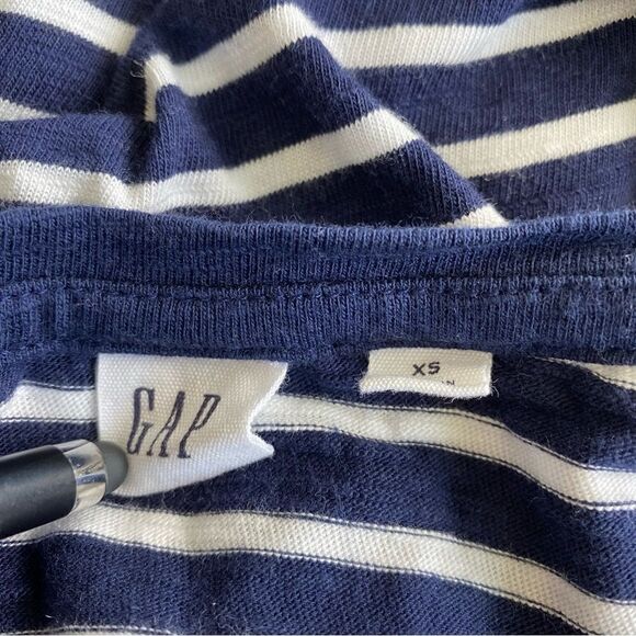 Gap Striped Cotton Tee Shirt Dress Blue White Pocket SZ XS - Picture 10 of 12